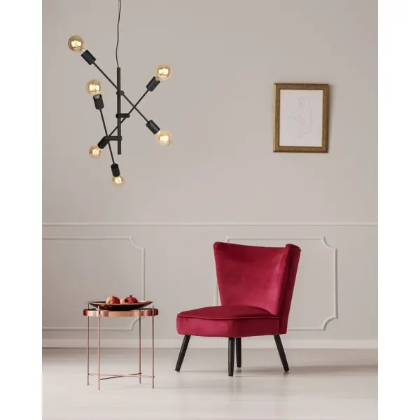 Подвесной светильник, люстра Italux PND-5986-6-BL Ferreia E27 6x40W IP20 черный - фото №1 Подвесной светильник, люстра Italux PND-5986-6-BL Ferreia E27 6x40W IP20 черный - фото №1