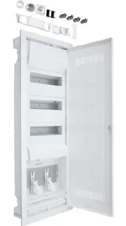 Гібридний щит внутрішньої установки Hager VU603WWH Volta Hybrid 36М та 1 панель для ММ із пластиковими дверима