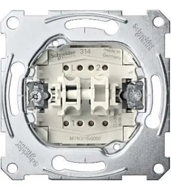 Механизм выключателя 2-клавишного Merten, MTN3115-0000 - фото №1 Механизм выключателя 2-клавишного Merten, MTN3115-0000 - фото №1