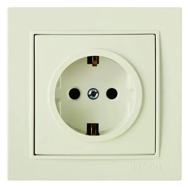Розетка Nilson Thor кремова 1-на з заземленням ( 27121017 )