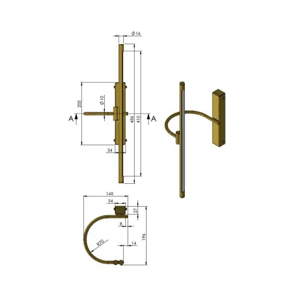 Бра, настінний світильник Pikart 32060-1 Led 1x5W 3000K-4000K IP20 - фото №2