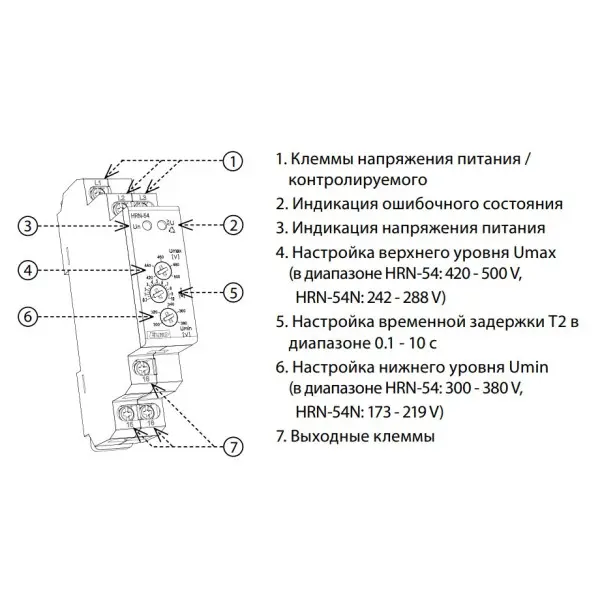 Реле контролю фаз HRN-54N - фото №1