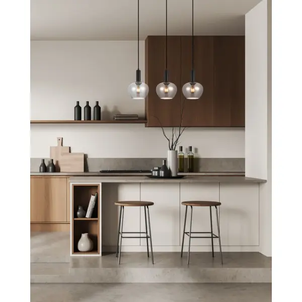 Подвесной светильник, люстра Italux PND-30084-3-BK-SG Stabla E27 3x40W IP20 дымчатый - фото №1