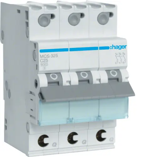 Автоматический выключатель Hager MCS325 QC 6кА C 25A 3P