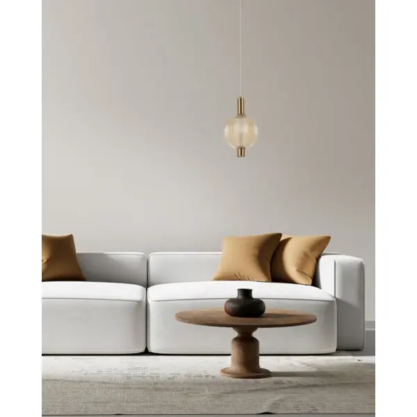 Подвесной светильник, люстра Italux PND-83631-1-AB-AMB Lenti LED 1x7W 3000K 553Lm IP20 янтарный - фото №1