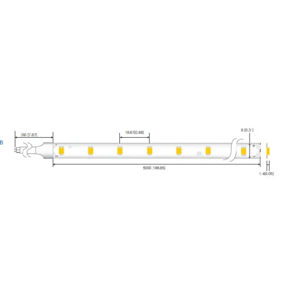 LED лента RISHANG 60-2835-24V-IP20 6W 530Lm 6500K 5м (RD0860TC-B-W) - фото №3