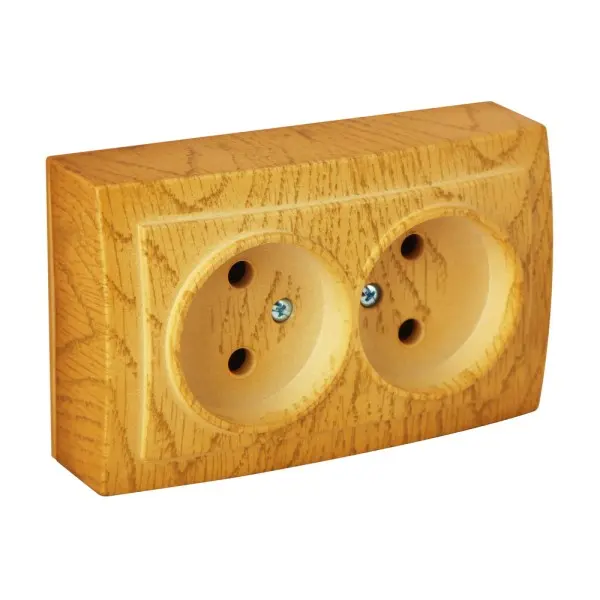 Розетка Nilson Themis дуб 2-на без заземлення ( 26251024 )