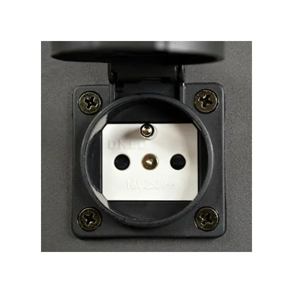 Уличный светильник столбик с розеткой Goldlux 315991 Dallas E27 1x12W IP44 GR - фото №1 Уличный светильник столбик с розеткой Goldlux 315991 Dallas E27 1x12W IP44 GR - фото №1