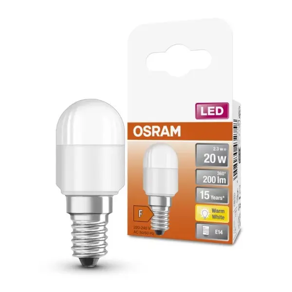 Світлодіодна лампа Osram LED T26 20 2,3Вт/827 FR E14 6х1 - фото №2 Світлодіодна лампа Osram LED T26 20 2,3Вт/827 FR E14 6х1 - фото №2