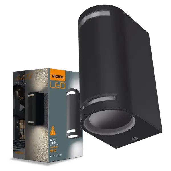 Наружный RGB светильник для подсветки зданий Videx GU10x2 IP54 (VL-AR022B) - фото №1