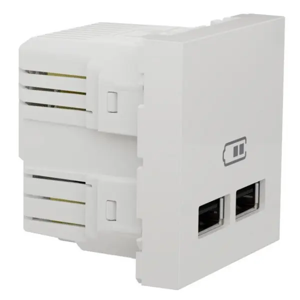 Двойная USB розетка Schneider Electric NU341818 2.1А 2М (белая) - фото №1
