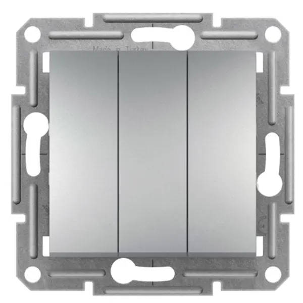 Трехклавишный выключатель Schneider Electric Asfora EPH2100161 (алюминий) Трехклавишный выключатель Schneider Electric Asfora EPH2100161 (алюминий)