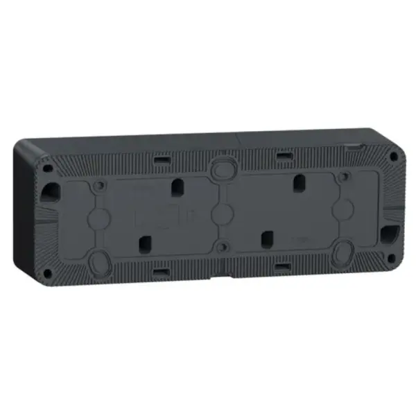 Накладна 3-місна розетка Schneider Electric MUR36038 із з/к та шторками IP55 (чорний) - фото №1