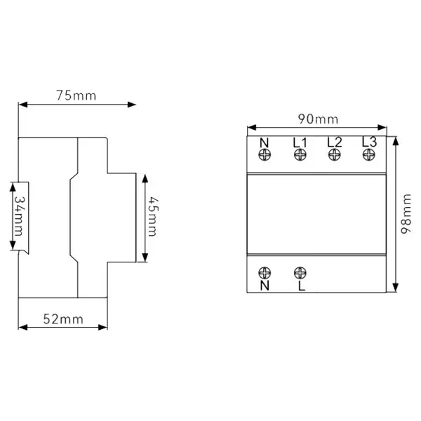 Реле выбора фаз и контроля напряжения TOSUNlux TDP2-7 63А 3P+N (6931934238488) - фото №1