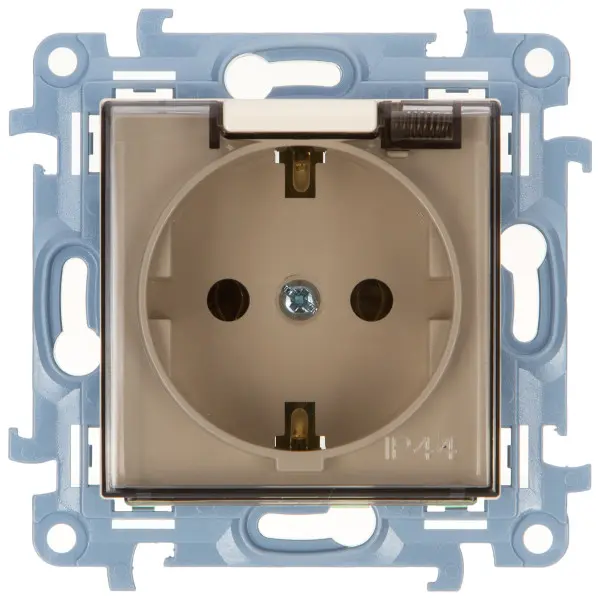 Розетка із з/к із кришкою Simon 10 крем