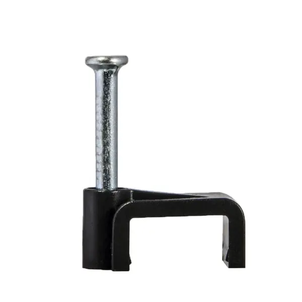 Кабельная скоба Аско-Укрем 6мм плоска черная 100шт (A0150030029)