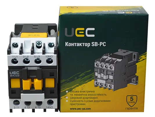 Контактор UEC SB-РC-012 12А 36В/АС3 1NO (PC1-SB-012-36-10) - фото №1