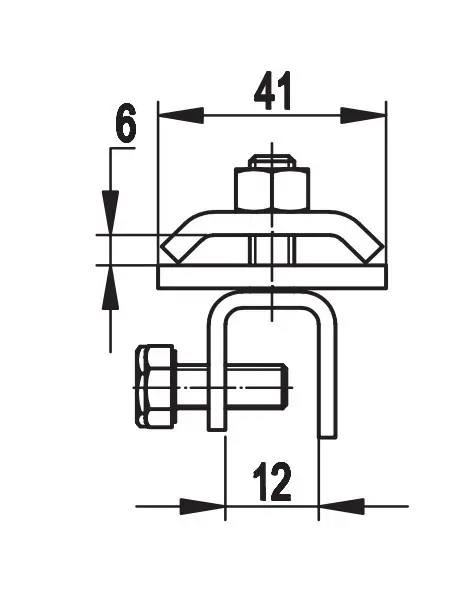 Фальцевий затискач для струмовідвідного провідника DKC ND2001ZC Ø8мм із оцинкованої сталі (з діапазоном затиску 12мм) - фото №1