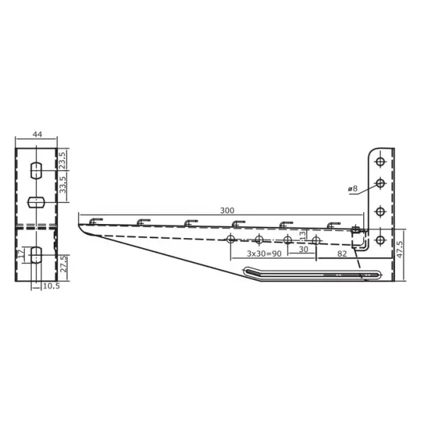 Облегченная консоль ML 300 мм DKC FC34108 - фото №1