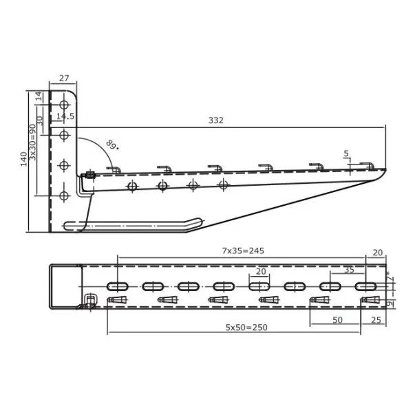 Облегченная консоль ML 300 мм DKC FC34108 - фото №2