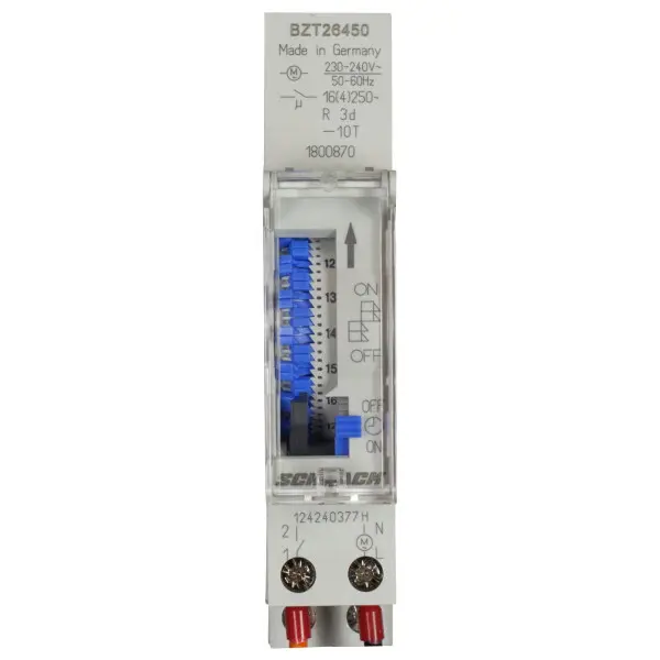 Механический таймер Schrack BZT26450 1 НО с запасом хода Механический таймер Schrack BZT26450 1 НО с запасом хода