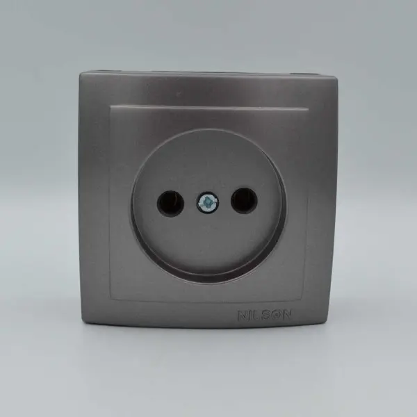 Розетка Nilson Themis антрацит 1-на без заземлення ( 26161015 ) - фото №1