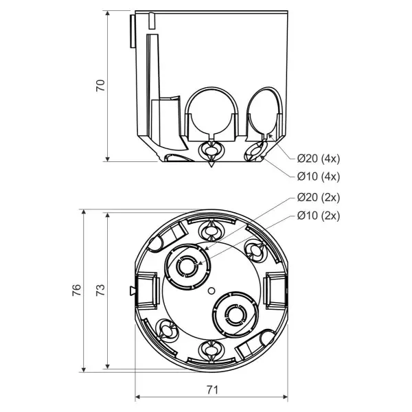 Коробка под розетку Kopos KPR 68/71L - фото №2