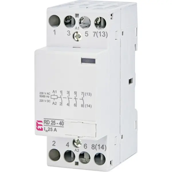 Контактор ETI 002464010 RD 25-40 (230V AC/DC) (AC1) Контактор ETI 002464010 RD 25-40 (230V AC/DC) (AC1)
