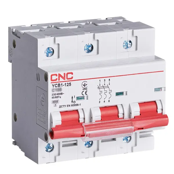 Автоматический выключатель CNC YCB1-125 3Р 125А 6кА D (Б00029340)