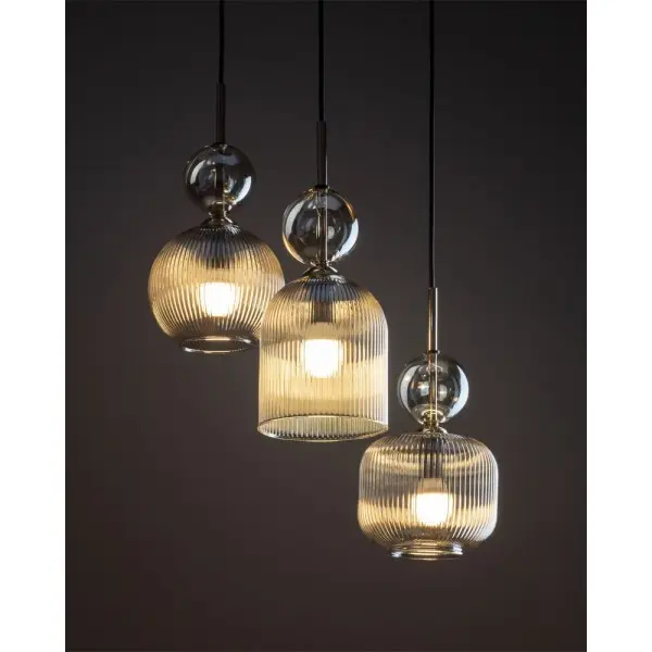 Підвісний світильник, люстра TK Lighting 11041 Sophia E14 3x10W IP20 бурштиновий - фото №1