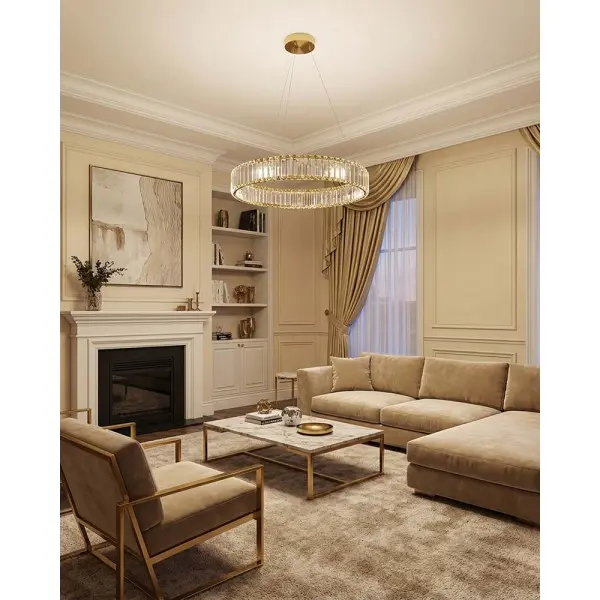 Люстра Goldlux 338259 Cristalia LED 1x29W 4000K 4300Lm IP20 золотая - фото №1