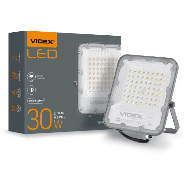 LED прожектор Videx Premium F2 30Вт 5000K (VL-F2-305G-N) «День-ночь» - фото №1 LED прожектор Videx Premium F2 30Вт 5000K (VL-F2-305G-N) «День-ночь» - фото №1