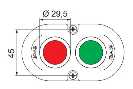 Двухмодульный кнопочный пост ETI 004771442 ESE2-V4 («START/STOP» зеленый/красный) - фото №2 Двухмодульный кнопочный пост ETI 004771442 ESE2-V4 («START/STOP» зеленый/красный) - фото №2