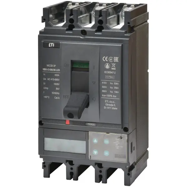 Корпусний автомат ETI NBS-E 400/3S LCD 3P 400A 50кА (4673117) Корпусний автомат ETI NBS-E 400/3S LCD 3P 400A 50кА (4673117)