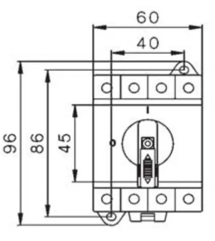Выключатель нагрузки ETI 004660064 LS 25 SMA A4 4р «1-0» 25A 1000V DC - фото №2