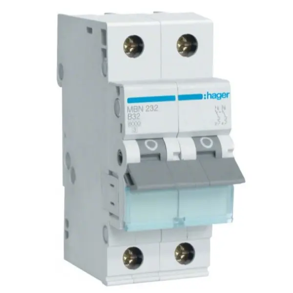 Автоматичний вимикач Hager MBN232 6кА B 32A 2P