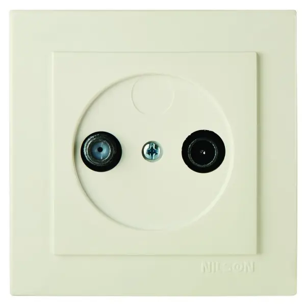 Розетка Nilson Touran кремовая TV-SAT проходная ( 24121036 )