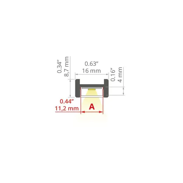 LED-профиль KLUS MICRO-H, 2 метра (KLUS_A00599A_2) - фото №2