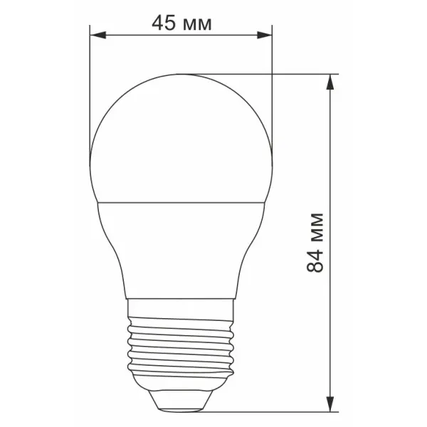 Світлодіодна лампа Videx G45e E27 7Вт 3000K (VL-G45e-07273) - фото №2