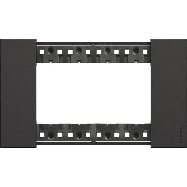 Рамка на 4 модулі Bticino Living Now KA4804KG (італійський стандарт) чорна