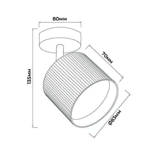 Светильник точечный накладной TENERIFE-1L белый GX53 IP20 Violux ( 340013 ) - фото №2