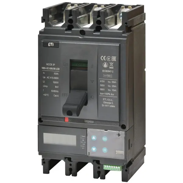 Автоматический выключатель ETI NBS-EC 400/3S LCD 400A 50кА 3P (4673121)