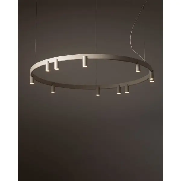 Люстра Nowodvorski 12287 Fourty Round GU10 R35+LED 11+6x10W+9W 3000K 710Lm IP20 бежева - фото №1