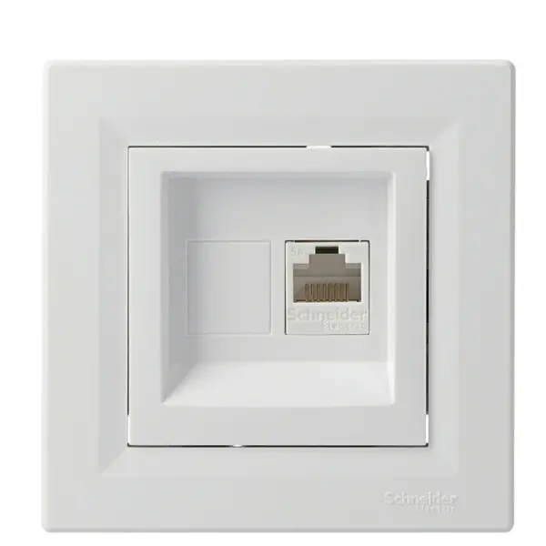 Розетка компьютерная одинарная RJ45 кат.5е UTP белая Asfora, EPH4300121