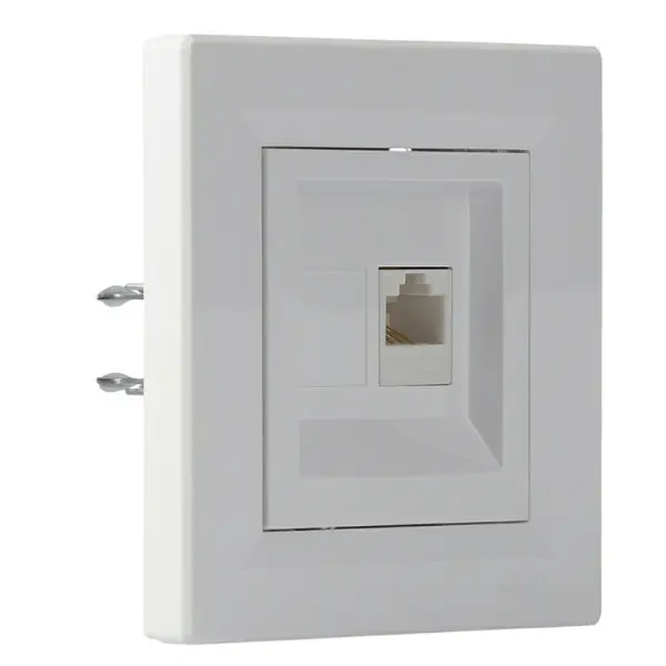 Розетка компьютерная одинарная RJ45 кат.5е UTP белая Asfora, EPH4300121 - фото №1