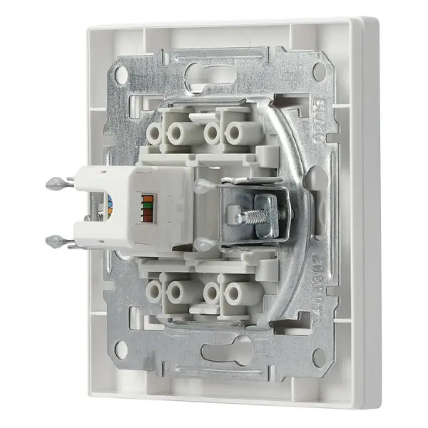 Розетка компьютерная одинарная RJ45 кат.5е UTP белая Asfora, EPH4300121 - фото №3