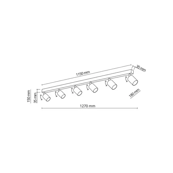 Светильник поворотный, спот TK Lighting 11371 Nex GU10 6x10W IP20 бежевый - фото №1