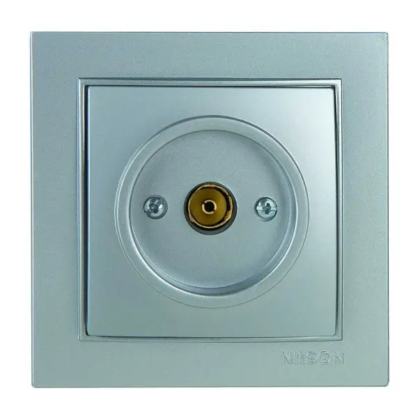 Розетка Nilson Thor серебро TV проходная ( 27131028 )