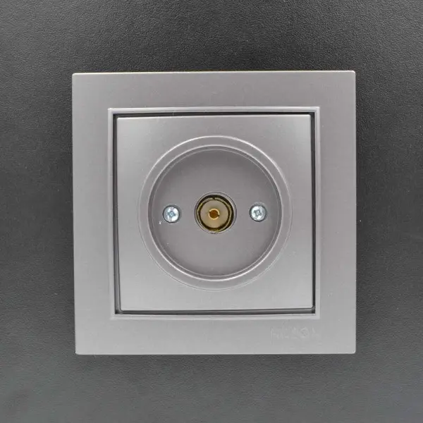 Розетка Nilson Thor серебро TV проходная ( 27131028 ) - фото №1