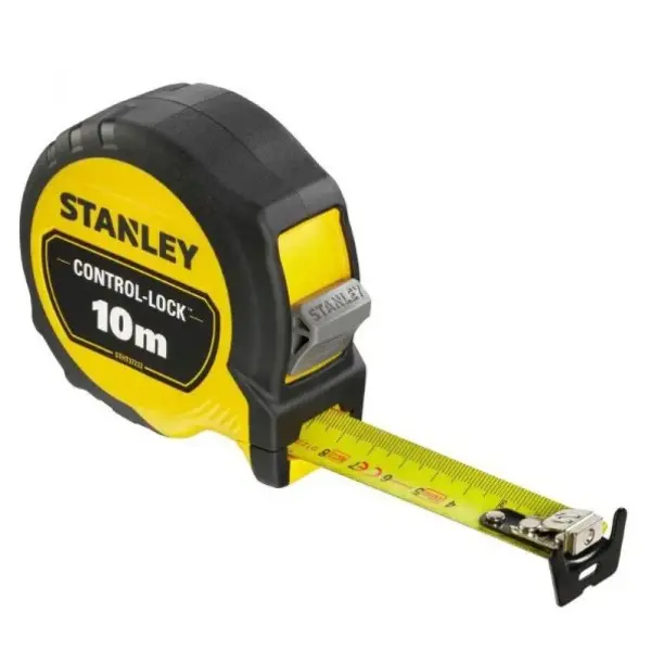 Измерительная рулетка Stanley STHT37233-0 Control-lock 10мх25мм в обрезиненном корпусе с двойной шкалой - фото №1